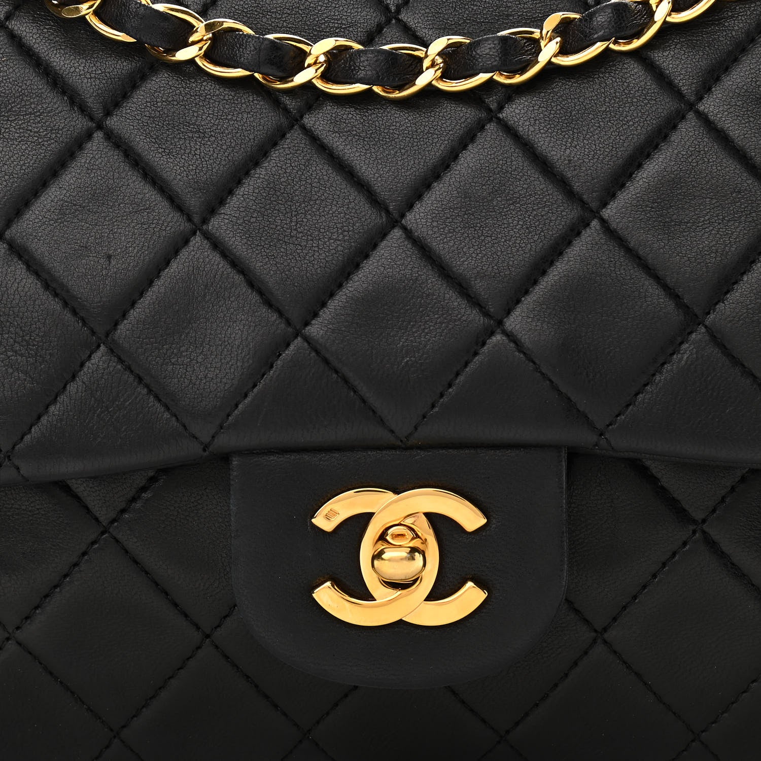 Chanel Lambskin Quilted Medium Double Flap Black 9 of 11