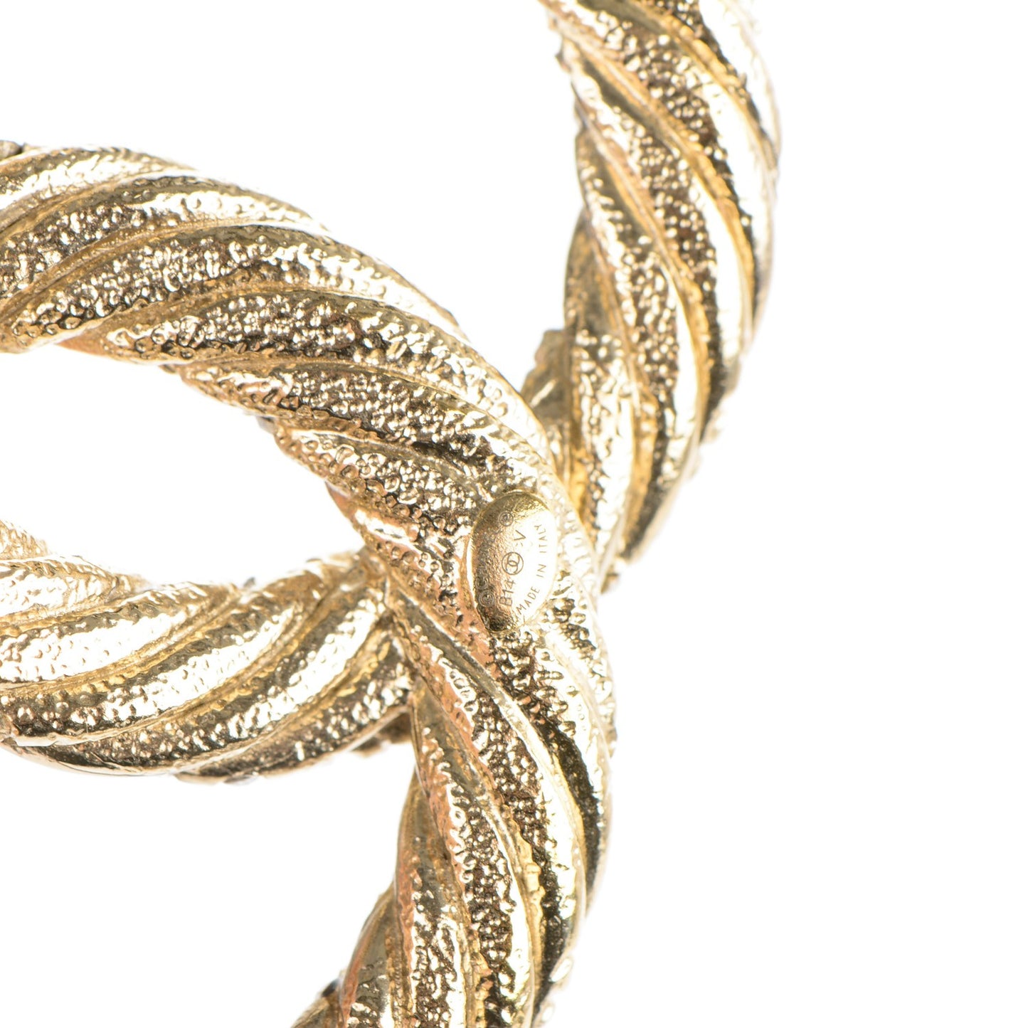 Crystal Twisted CC Brooch Light Gold