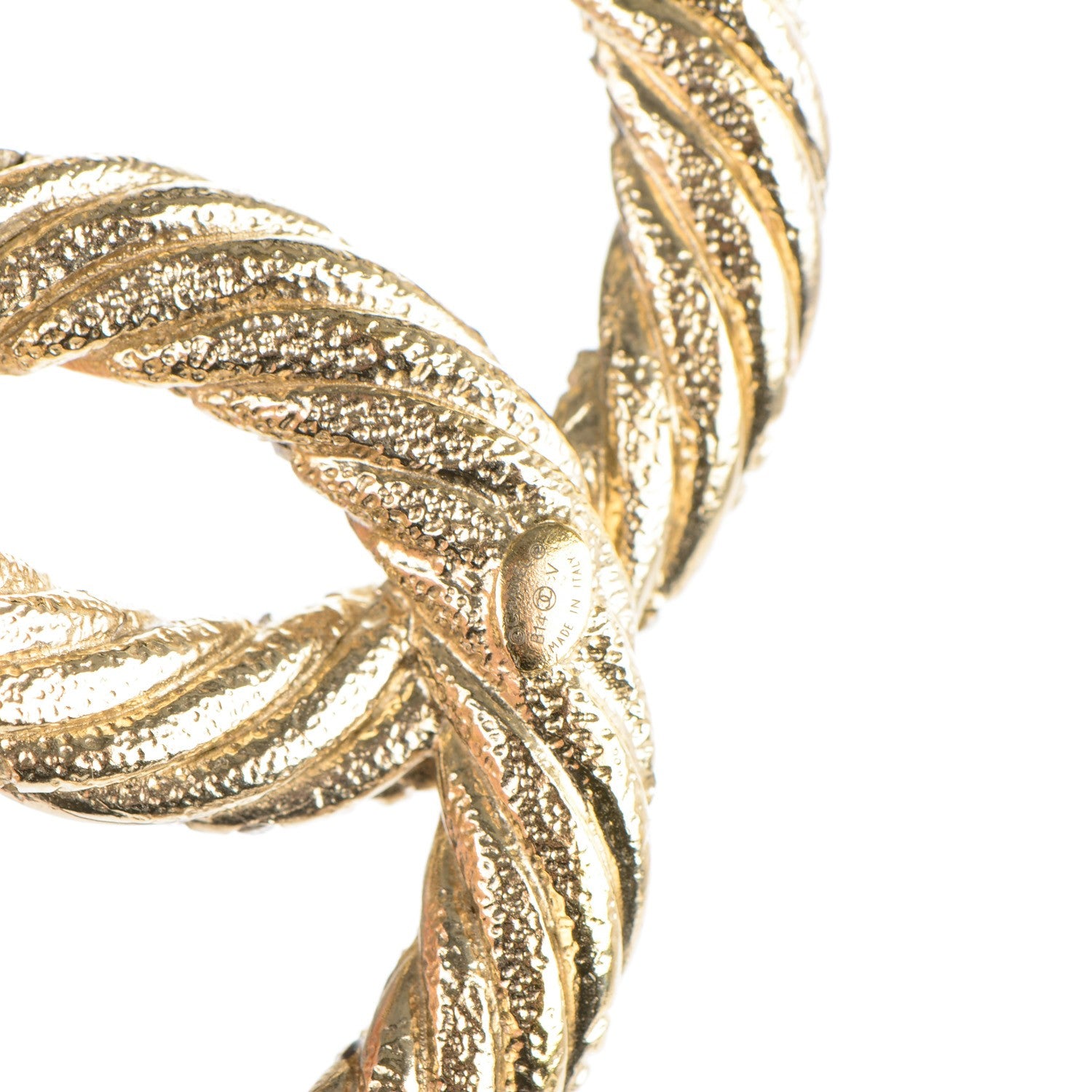 Chanel Crystal Twisted CC Brooch Light Gold 4 of 4