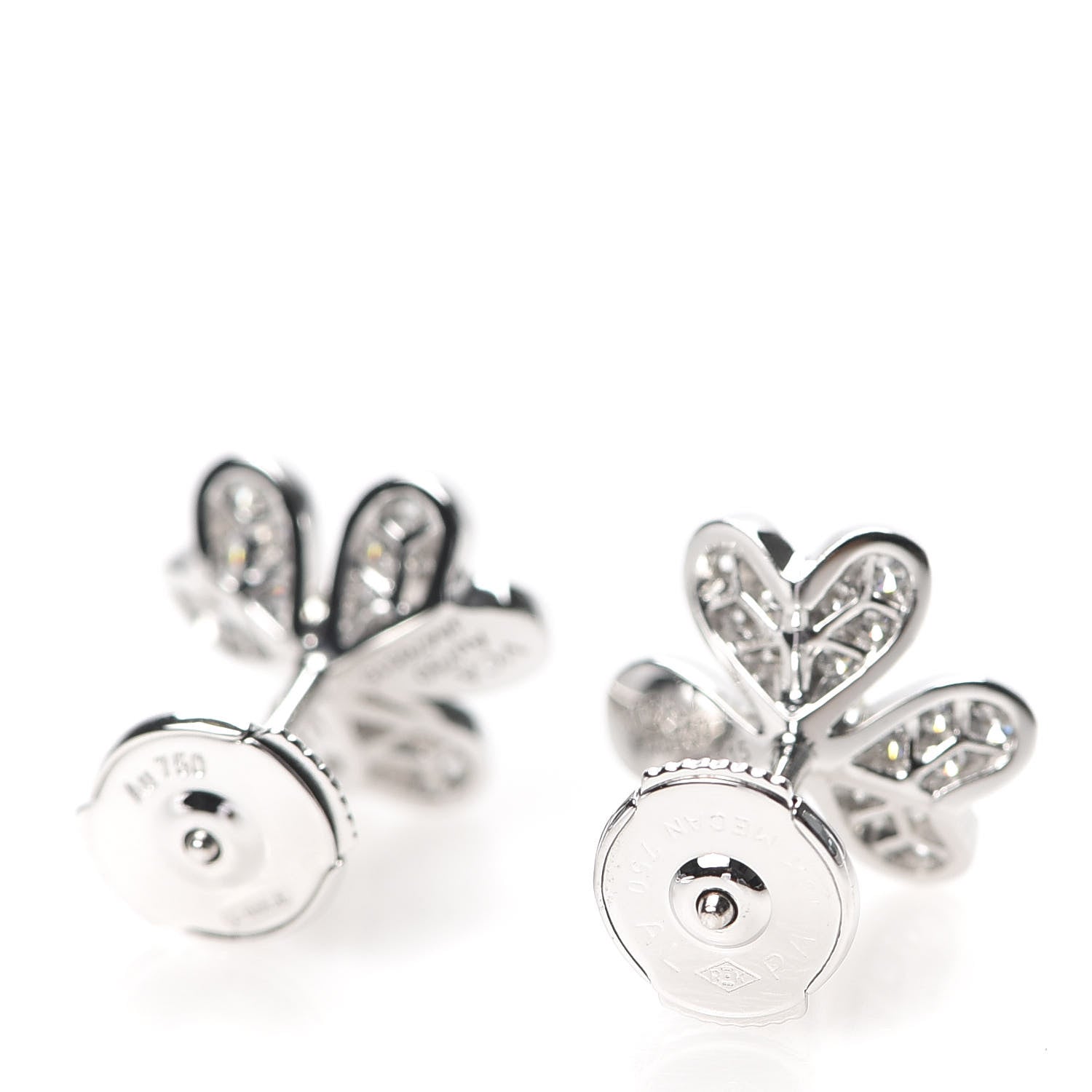 Van Cleef & Arpels 18K White Gold Diamond Mini Frivole Pave Earrings 3 of 4