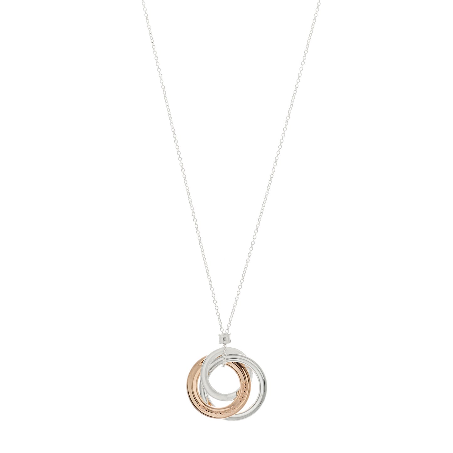 Sterling Silver Rubedo Small Interlocking Circles Pendant Necklace