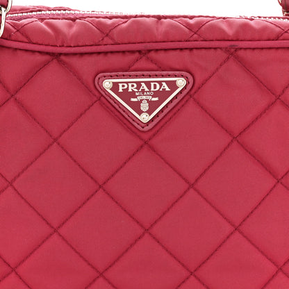 Prada Nylon Tessuto Impuntu Quilted Chain Crossbody Ibisco 8 of 12