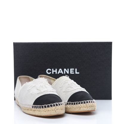 Chanel Linen CC Espadrilles 39 Beige Black 14 of 14