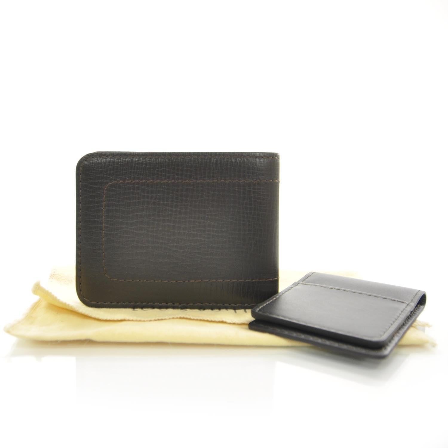 Louis Vuitton Utah Leather 6 Cards and Bill Holder Wallet Coffee 3 of 7