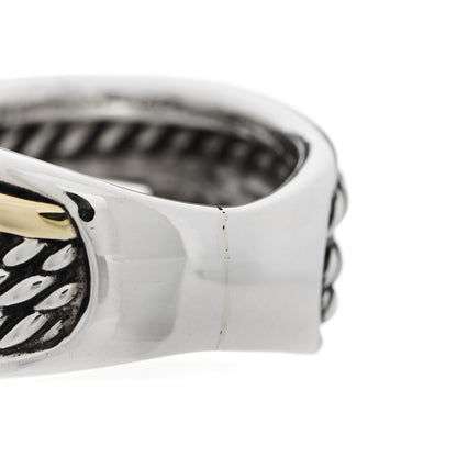 David Yurman Sterling Silver 14K Yellow Gold Narrow Crossover Ring 52 6 3 of 5