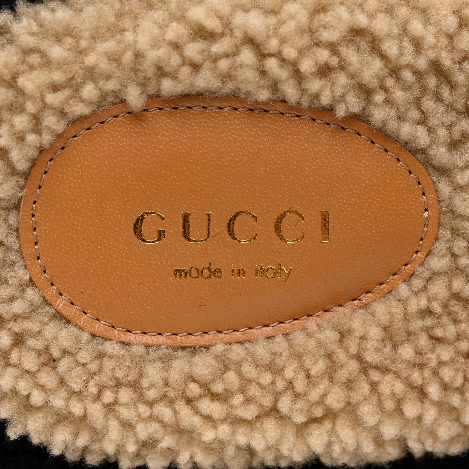 Gucci Shearling Interlocking G Womens Elea Platform Slide Wedge Sandals 38 Black Butterscotch 8 of 9