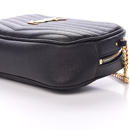 Saint Laurent Grain De Poudre Matelasse Monogram Mini Lou Camera Bag Black 10 of 10