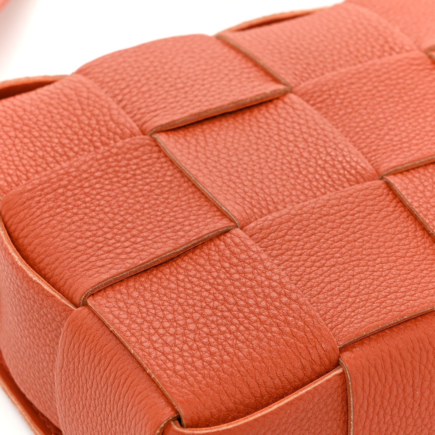 Bottega Veneta Grained Calfskin Maxi Intreccio Cassette Crossbody Bag Maple 11 of 12