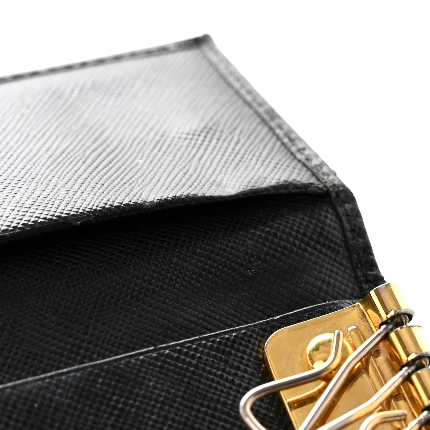 Saffiano Metal 6 Key Holder Black