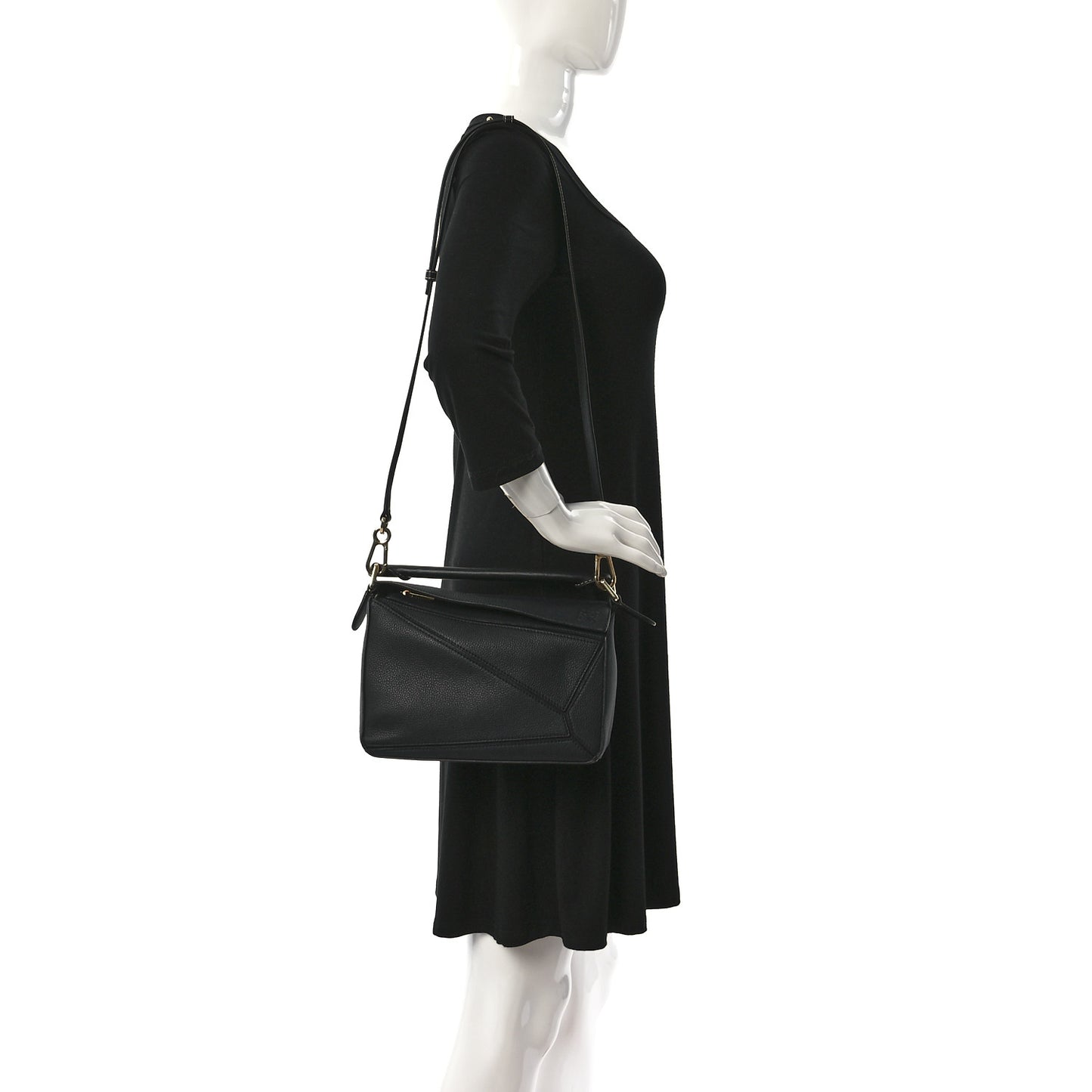 Calfskin Small Puzzle Bag Midnight Blue Black