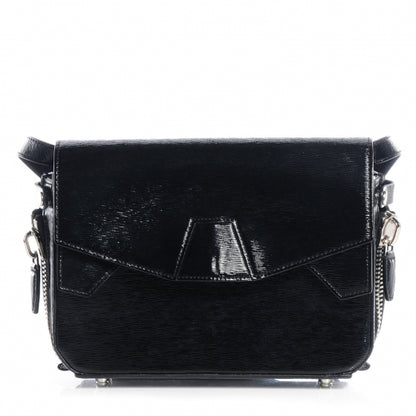 Alexander Wang Textured Patent Tri-Fold Shoulder Bag Black 1 of 10