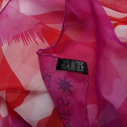 Hermes Silk Mousseline Zebra Pegasus Shawl 140 Fuchsia Prune Rouge 6 of 6