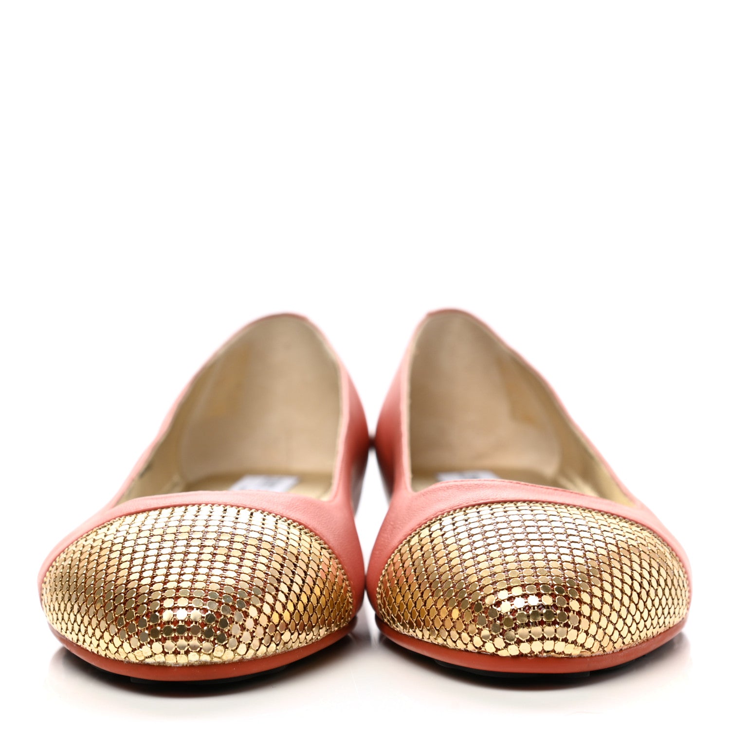 Jimmy Choo Nappa Metal Mesh Waine Ballet Flats 39 Agate Gold 2 of 9