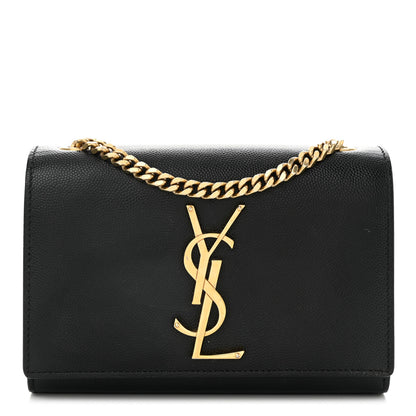 Saint Laurent Grain De Poudre Small Monogram Kate Satchel Black 1 of 11