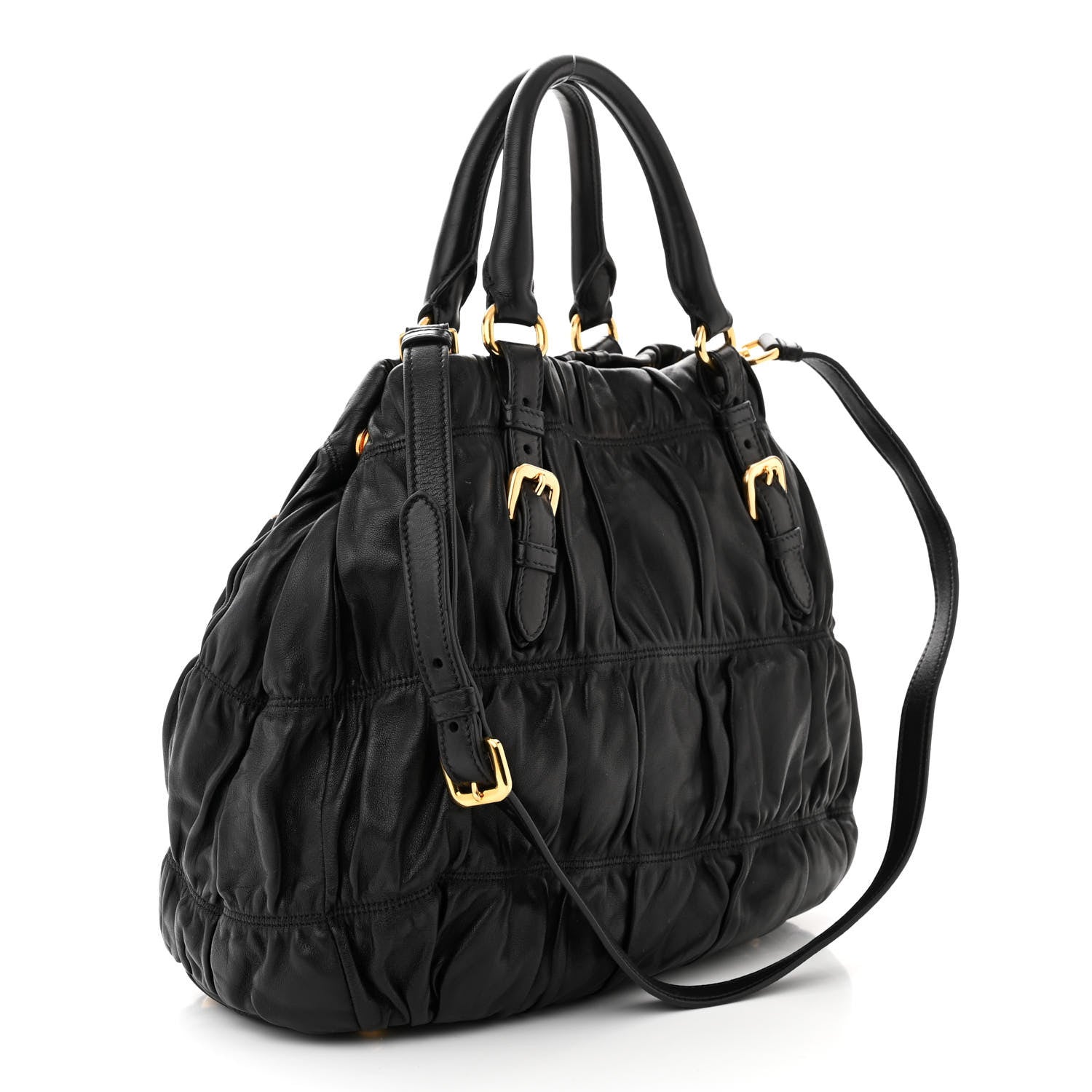Prada Nappa Gaufre Tote Black 3 of 12