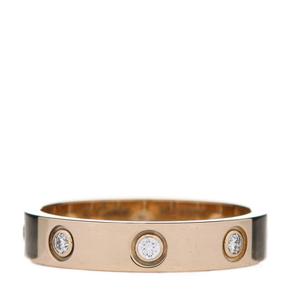 Cartier 18K Yellow Gold 8 Diamond 4mm LOVE Wedding Band Ring 54 6.75 1 of 4