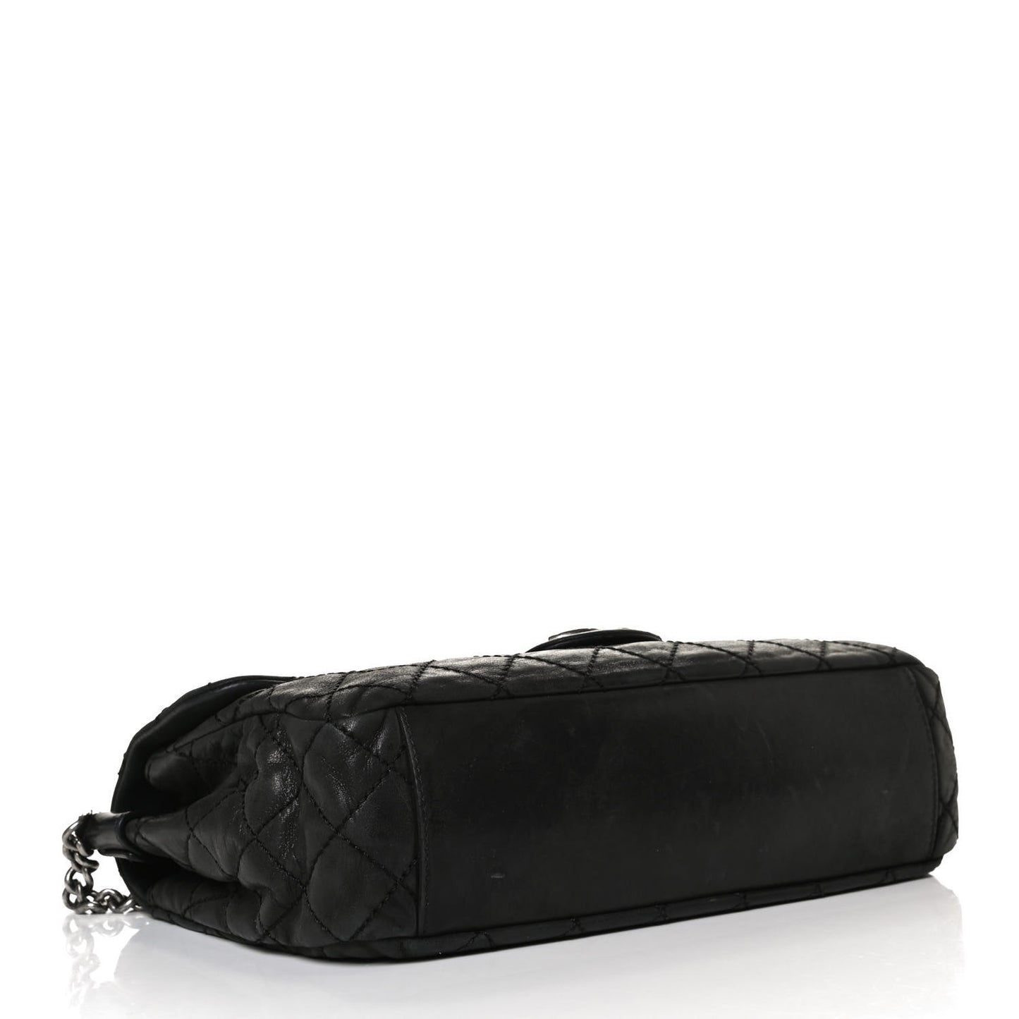 Iridescent Calfskin Large Coco Daily Flap Black