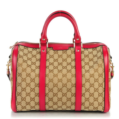 Gucci Monogram Medium Joy Boston Beige Red 1 of 7