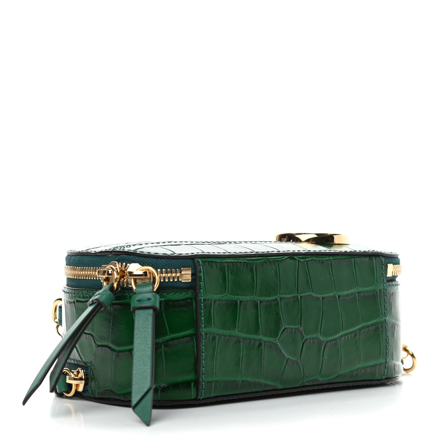 Chloe Calfskin Crocodile Embossed Mini C Vanity Bag Woodsy Green 3 of 5