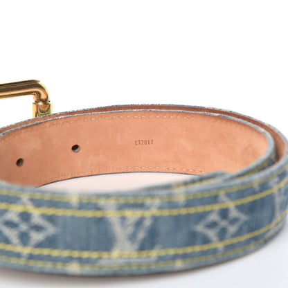 Louis Vuitton Monogram Denim Belt 90 36 Blue 9 of 12