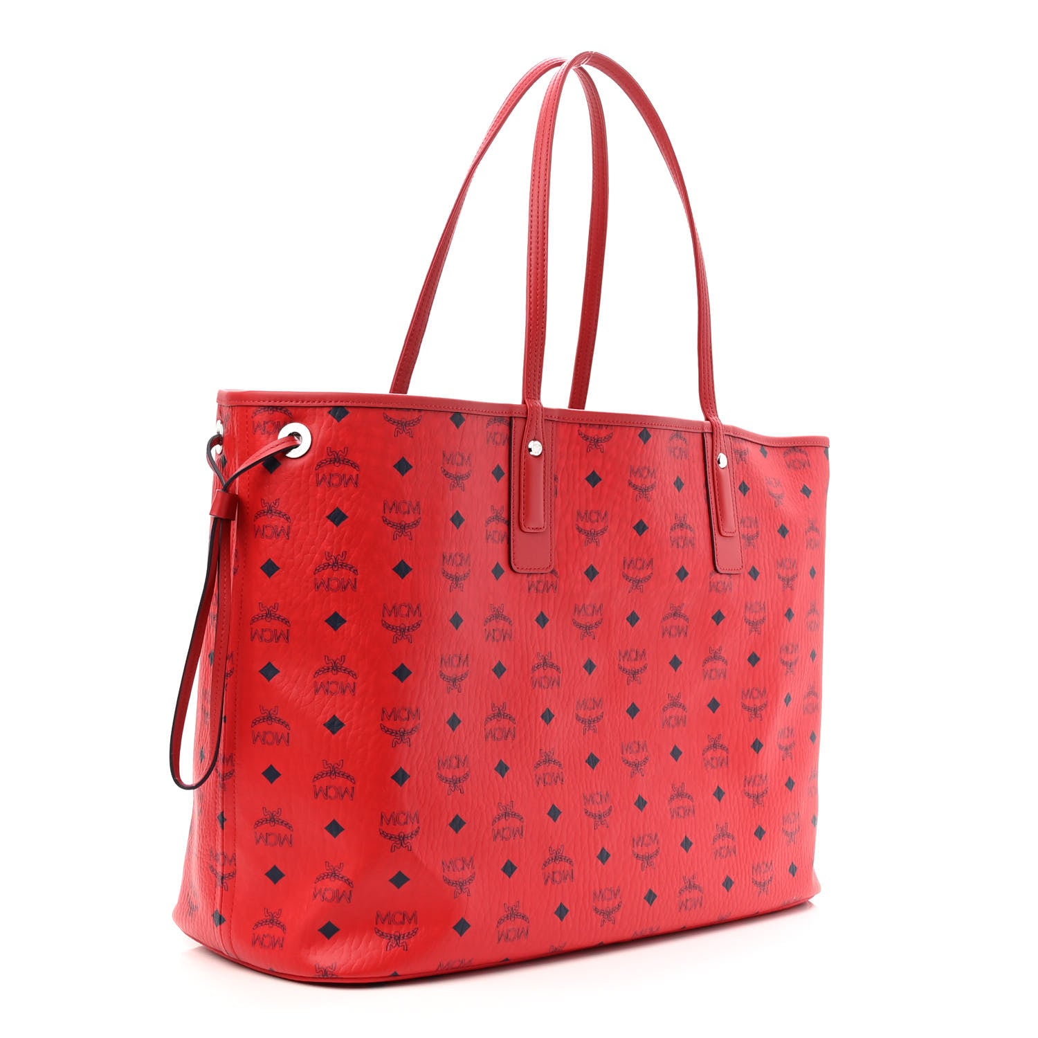 MCM Visetos Large Liz Reversible Shopper Tote Ruby Red 5 of 13