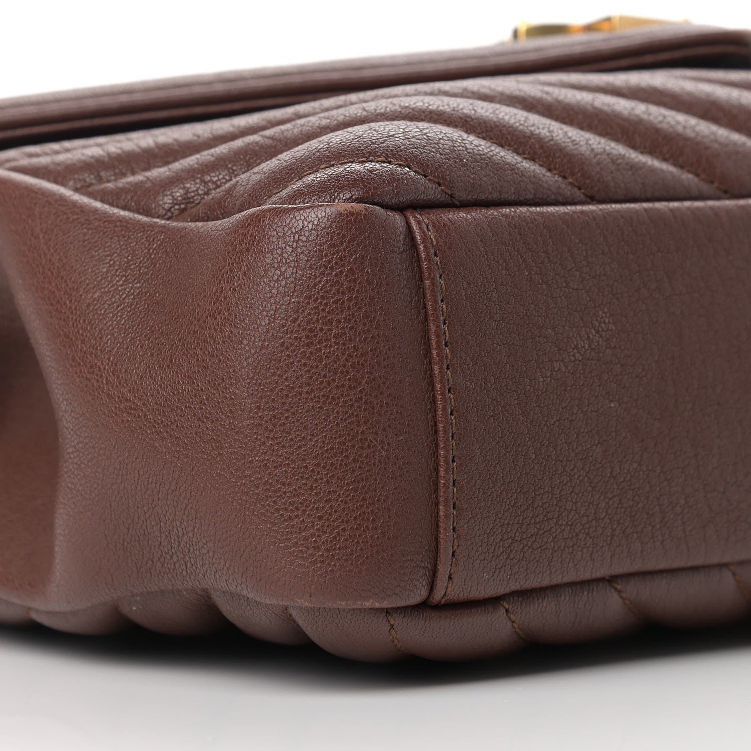 Saint Laurent Calfskin Matelasse Chevron Monogram Medium College Bag Old Brandy 8 of 12