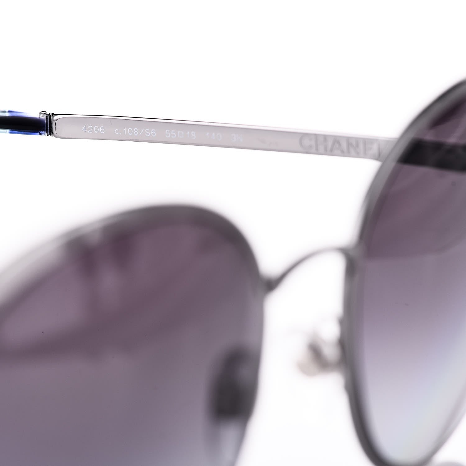 Chanel Round Spring Sunglasses 4206 Black Silver 5 of 7
