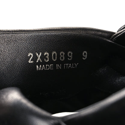 Prada Nappa Soft Metal Triangle Logo Padded Monolith 55mm Slingback Sandals 9 Black 6 of 8