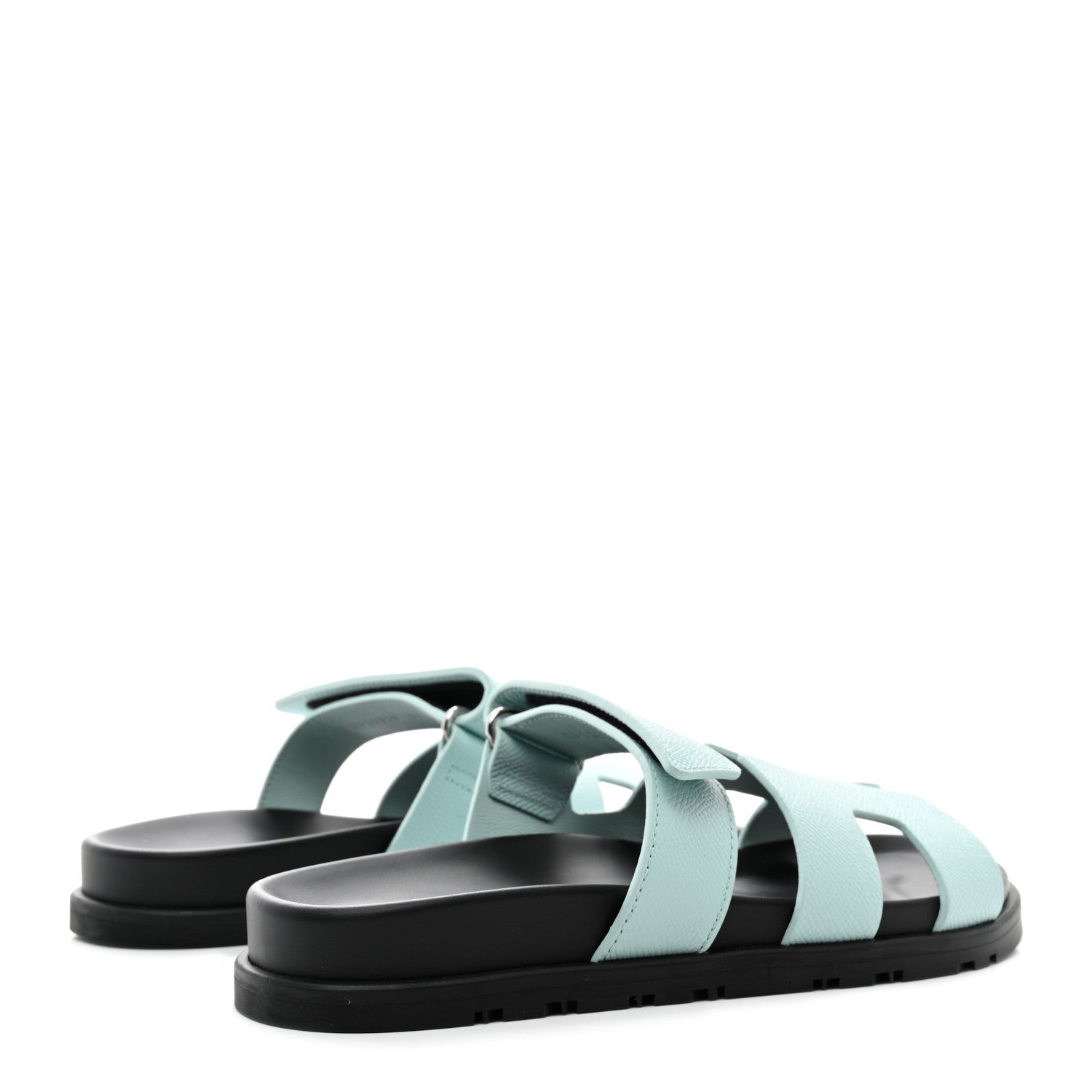 Hermes Epsom Womens Chypre Sandals 37 Bleu Cristaux 4 of 9