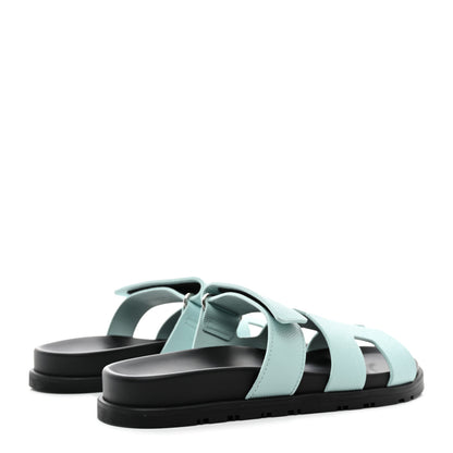 Hermes Epsom Womens Chypre Sandals 37 Bleu Cristaux 4 of 9