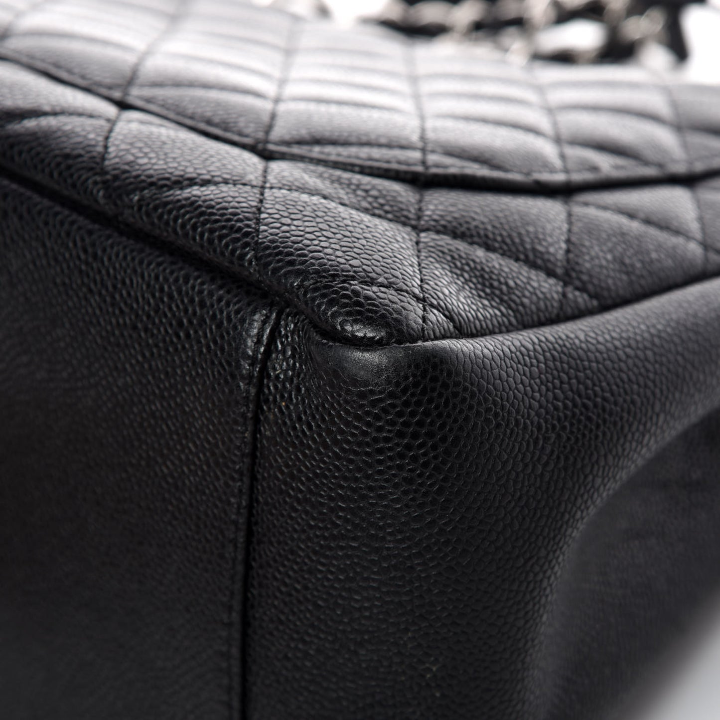 Caviar Quilted Grand Shopping Tote GST Black