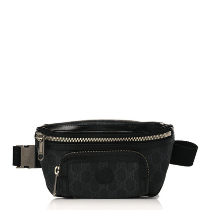 Gucci GG Supreme Monogram Textured Calfskin Retro Interlocking G Belt Bag Black 1 of 7