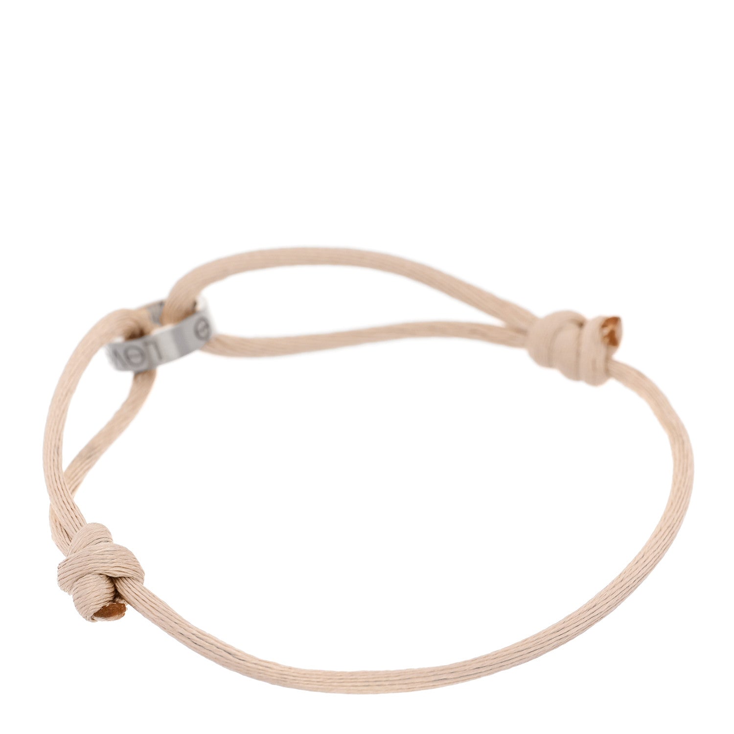 Cartier 18K White Gold Charity LOVE Adjustable Cord Bracelet Beige 2 of 4