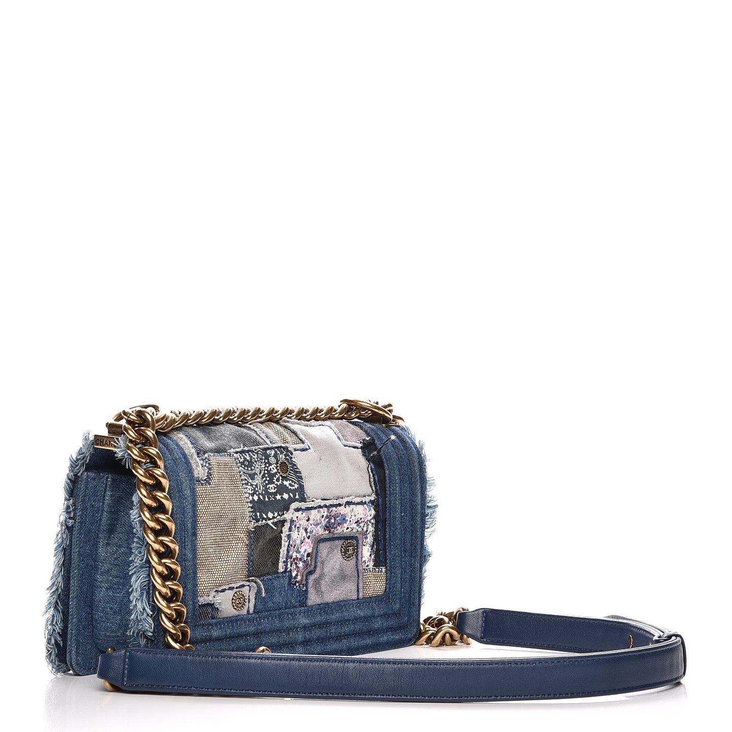 Denim Patchwork Small Boy Flap Blue