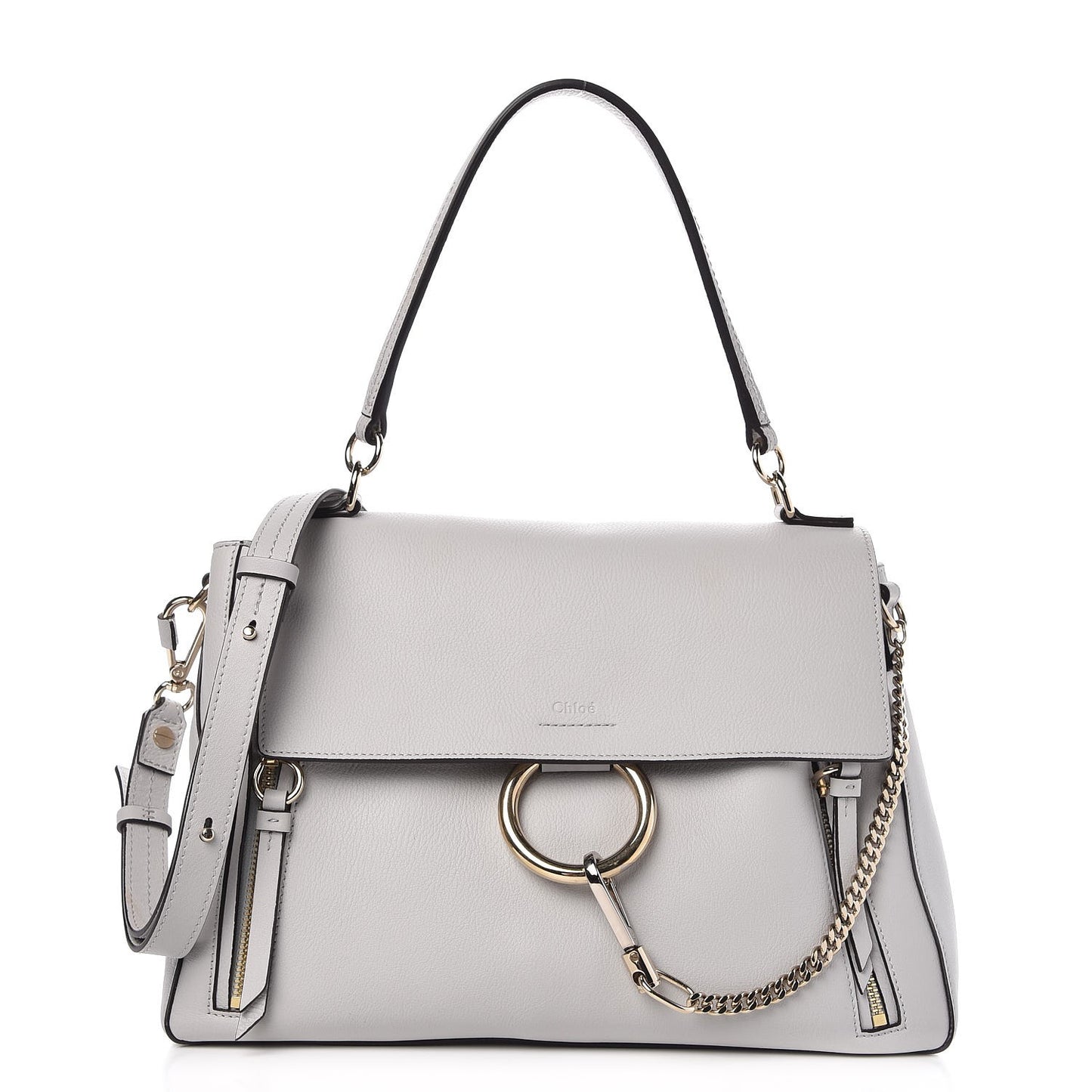 Calfskin Medium Faye Day Shoulder Bag Airy Grey