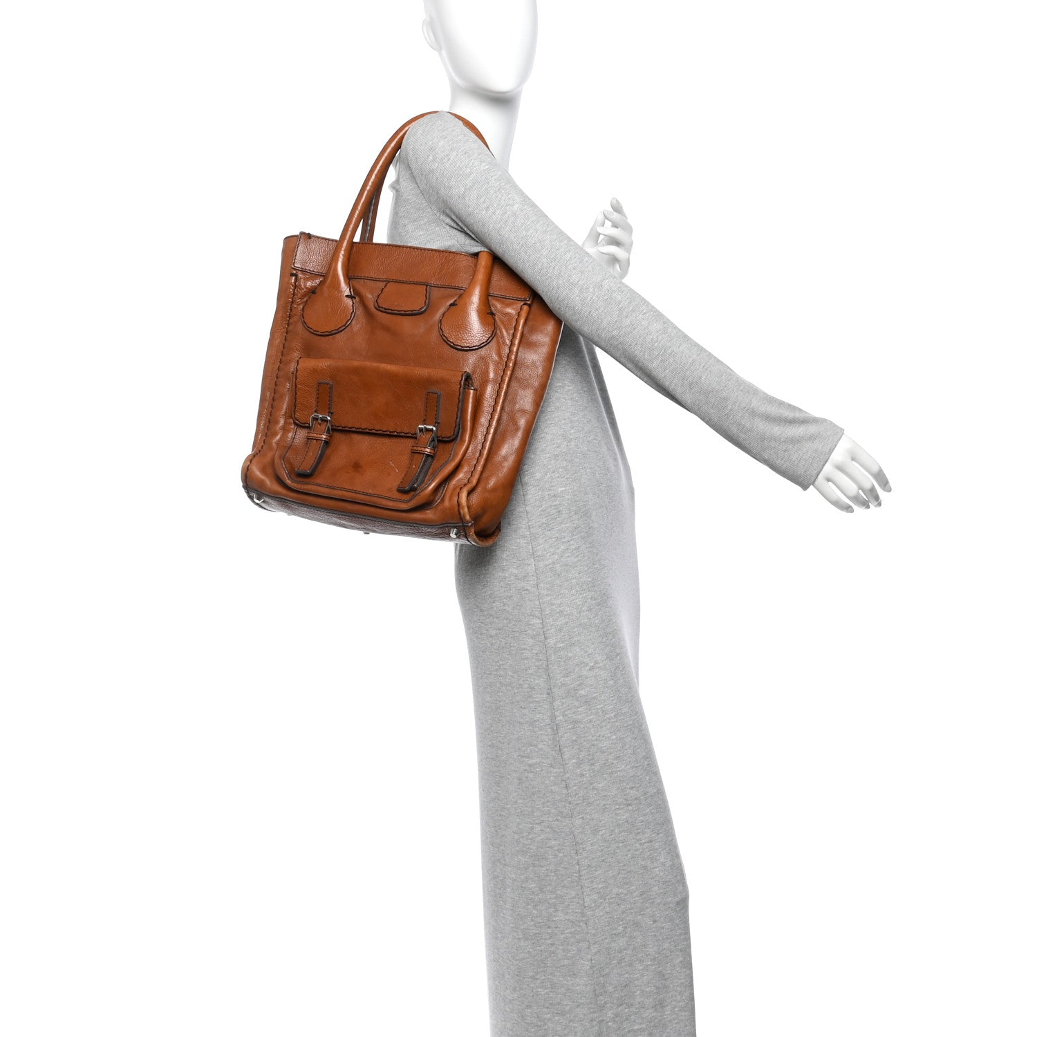 Chloe Calfskin Edith Tote Muscade 2 of 11