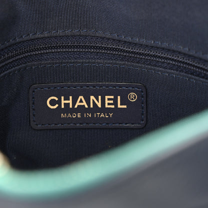 Chanel Goatskin Quilted Tri-Color Small In & Out Camera Case Navy Turquoise Pink 6 of 11