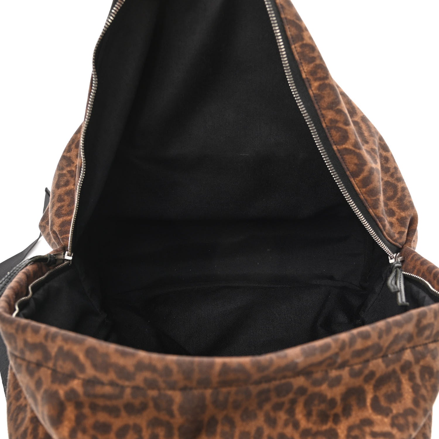Saint Laurent Printed Canvas Leopard Classic Hunting Backpack Brown 8 of 21