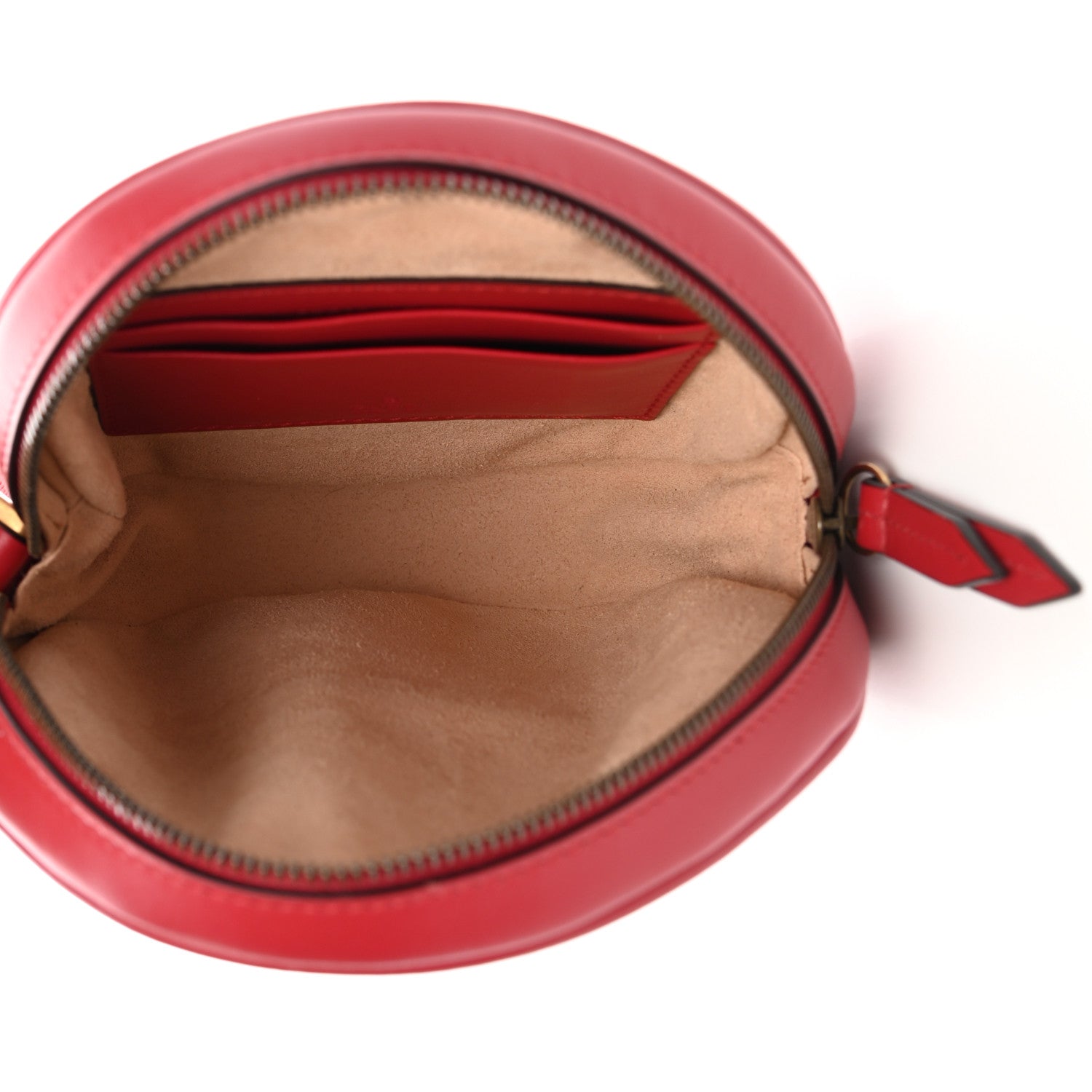 Gucci Calfskin Matelasse GG Marmont Round Wrist Wallet Hibiscus Red 5 of 12