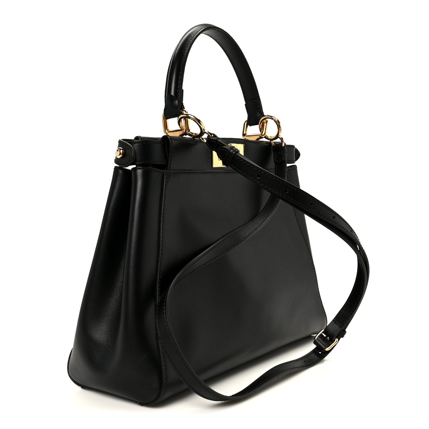 Vitello Morgan Fabric Jacquard Pequin Medium Peekaboo Iconic Satchel Black Tobacco