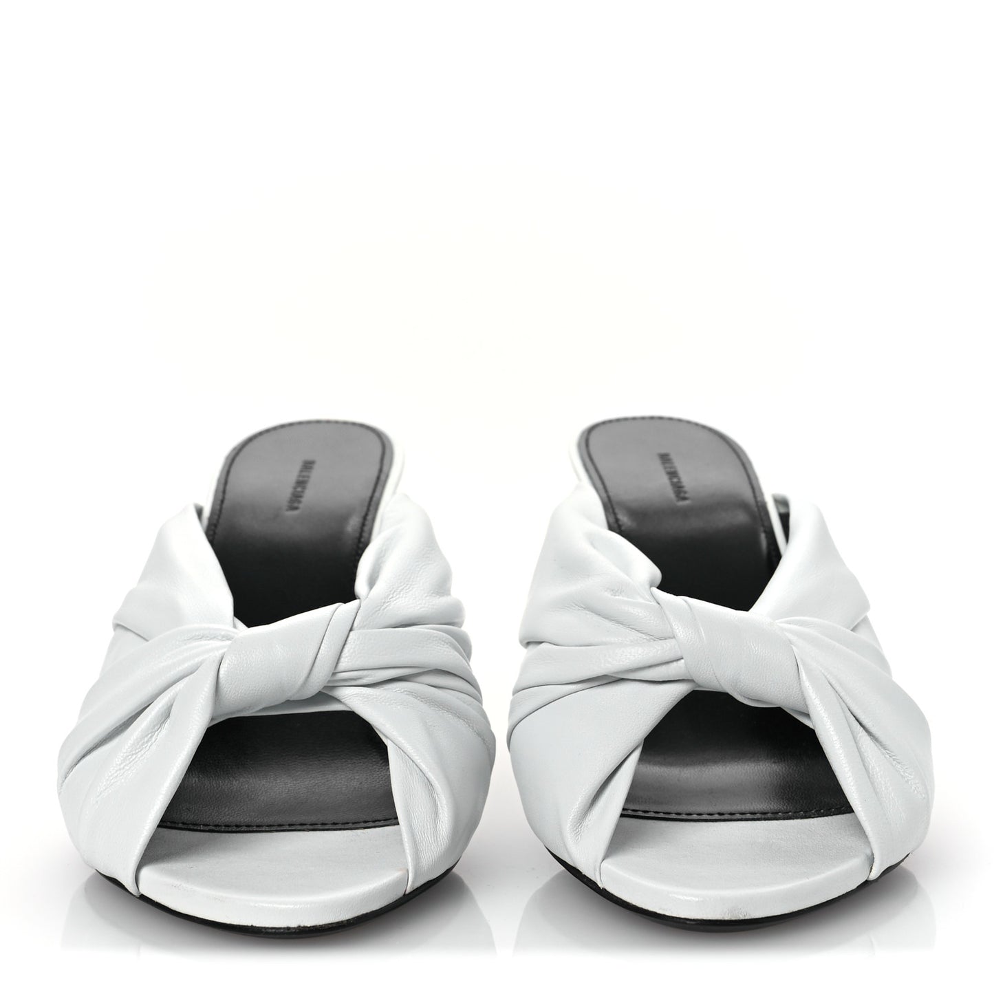 Smooth Nappa Drapy 80mm Sandals 38 White