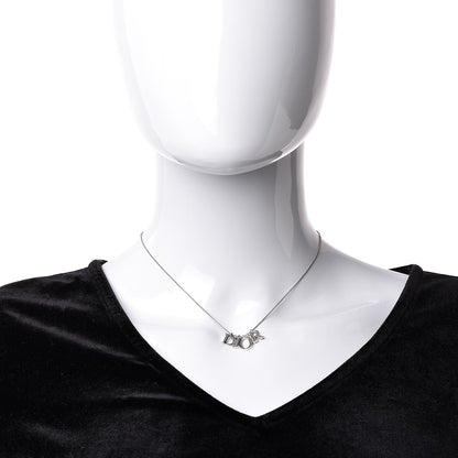 Christian Dior Metal Logo Necklace Silver 2 of 6