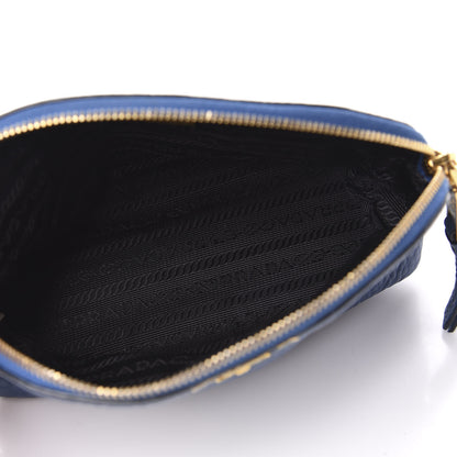 Prada Vitello Daino Cosmetic Pouch Bleuette 5 of 10