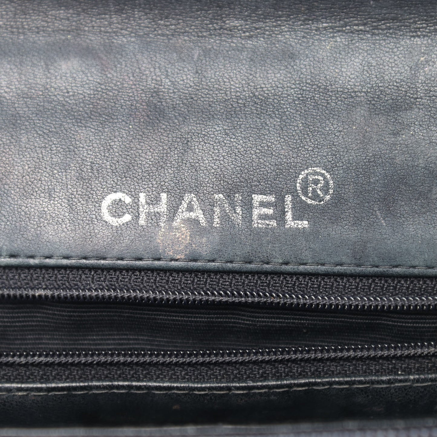 Metallic Calfskin Quilted Single Flap Black