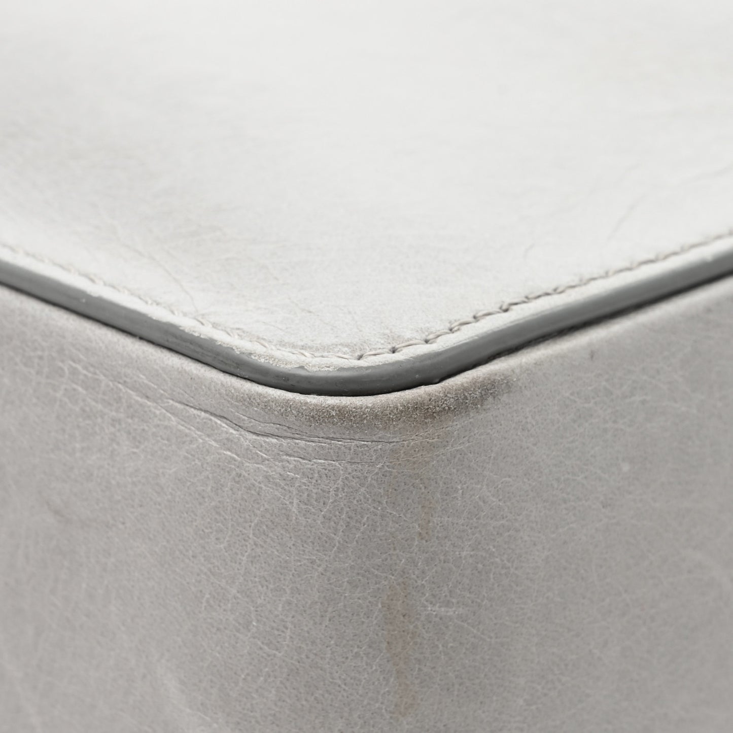 Calfskin Diag Binder Clip Camera Belt Bag Light Grey