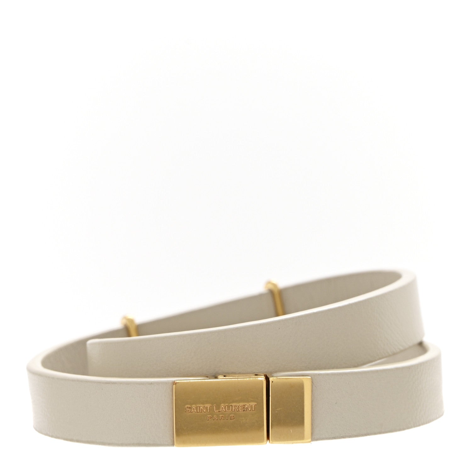 Saint Laurent Calfskin Opyum Double Wrap Bracelet Crema Soft 3 of 4