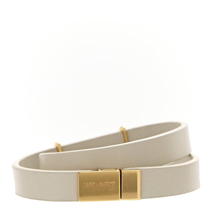 Saint Laurent Calfskin Opyum Double Wrap Bracelet Crema Soft 3 of 4