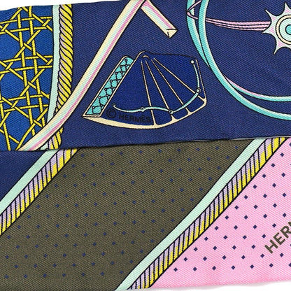 Hermes Silk Les Voitures A Transformation Twilly Encre Kaki Rose 4 of 4