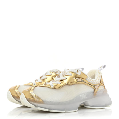 Christian Dior Matte Technical Fabric Mesh Dior Vibe Sneakers 38 White Gold 3 of 10