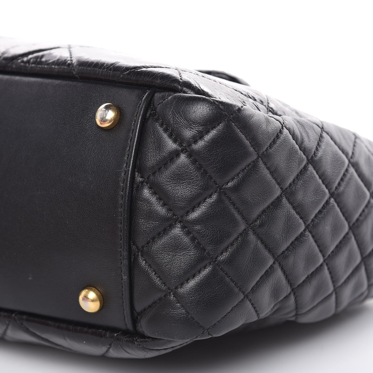 Glazed Crinkled Calfskin Medium East West Flap Black